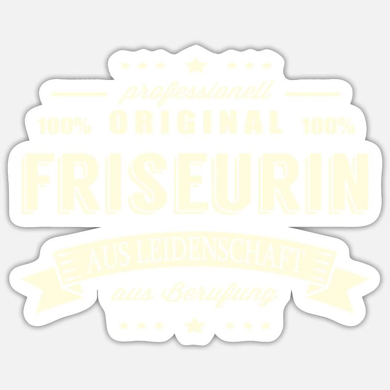 Friseurin aus Leidenschaft - Sticker Größe S (10 x 10 cm) - Mattweiß
