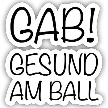 GAB! Gesund am Ball Logo - Sticker Größe S (10 x 10 cm) - Mattweiß - Vorne