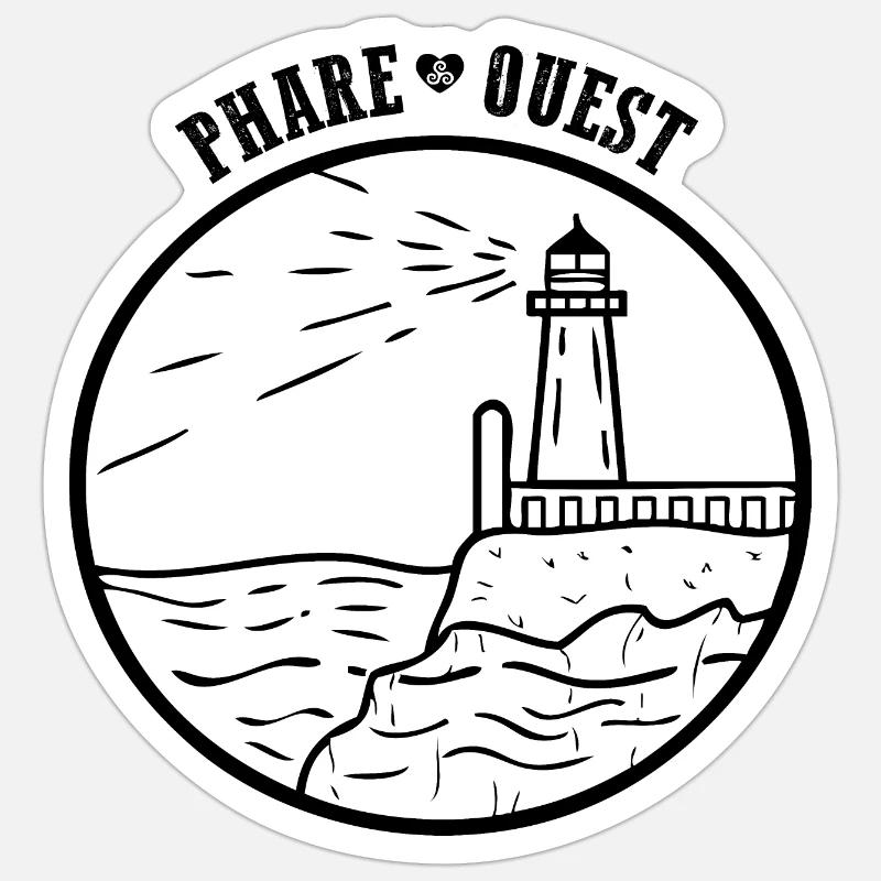 West lighthouse - Sticker size S (10 x 10 cm) - white matte