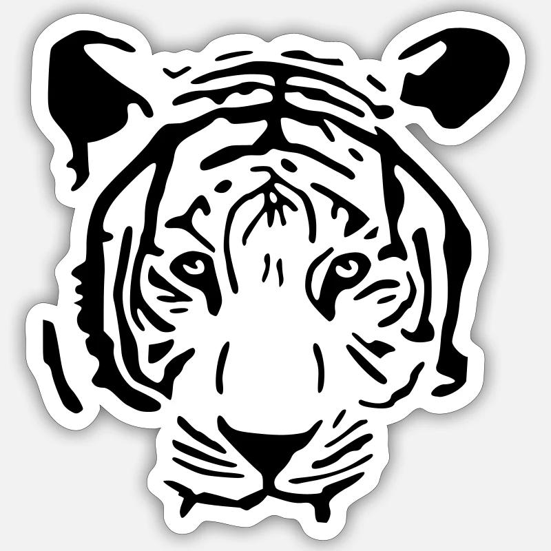 Weißer Tiger - Sticker Größe S (10 x 10 cm) - Mattweiß