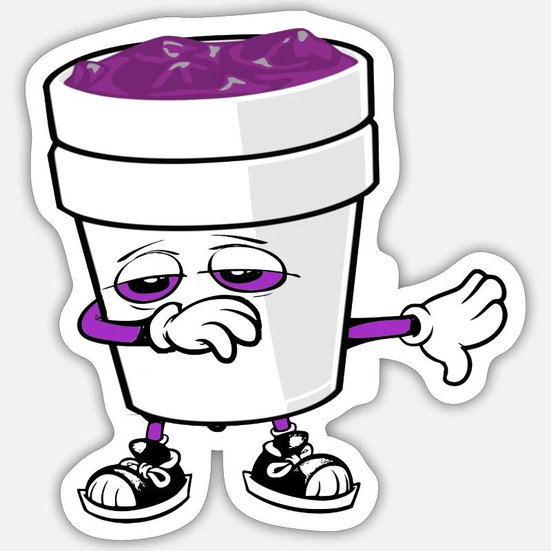 Double Cup Codeine Purple Drank Lean Sizzurp - Sticker size S (10 x 10 cm) - white matte
