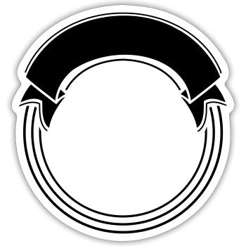 Banner Circle Arch Wreath Frame Photo Frame Template - Sticker size S (10 x 10 cm) - white matte - Front