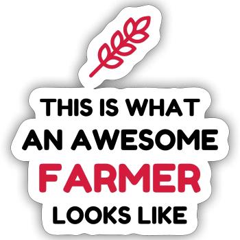 Landwirt / Bauer / Landwirtschaft / Traktor - Sticker Größe S (10 x 10 cm) - Mattweiß - Vorne