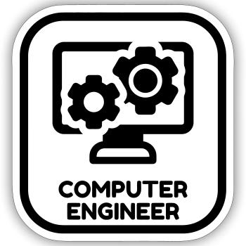 Computer Engineer Informatiker Informaticien - Sticker size S (10 x 10 cm) - white matte - Front