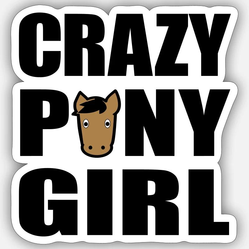 poney - Sticker taille S (10 x 10 cm) - blanc mat