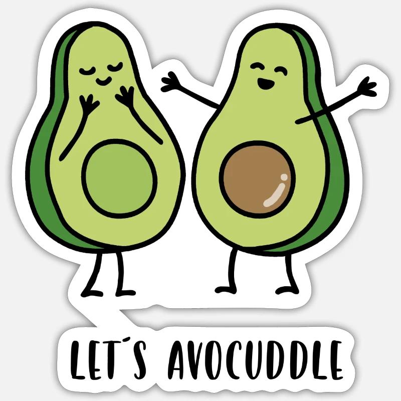 Avocatons - Sticker taille S (10 x 10 cm) - blanc mat
