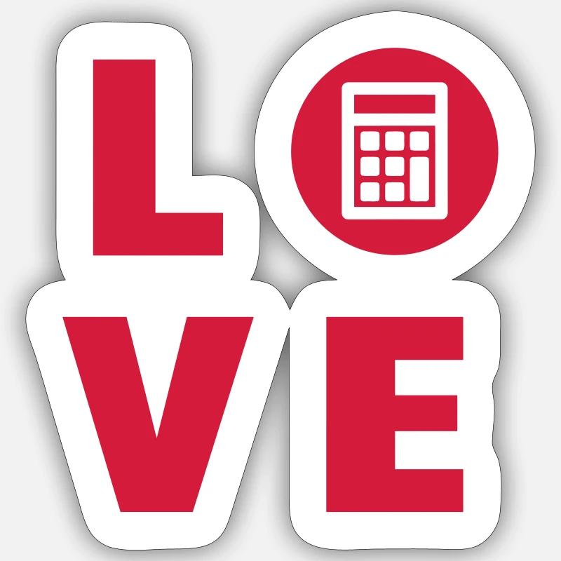 comptable / comptabilité / compter / chiffre - Sticker taille S (10 x 10 cm) - blanc mat