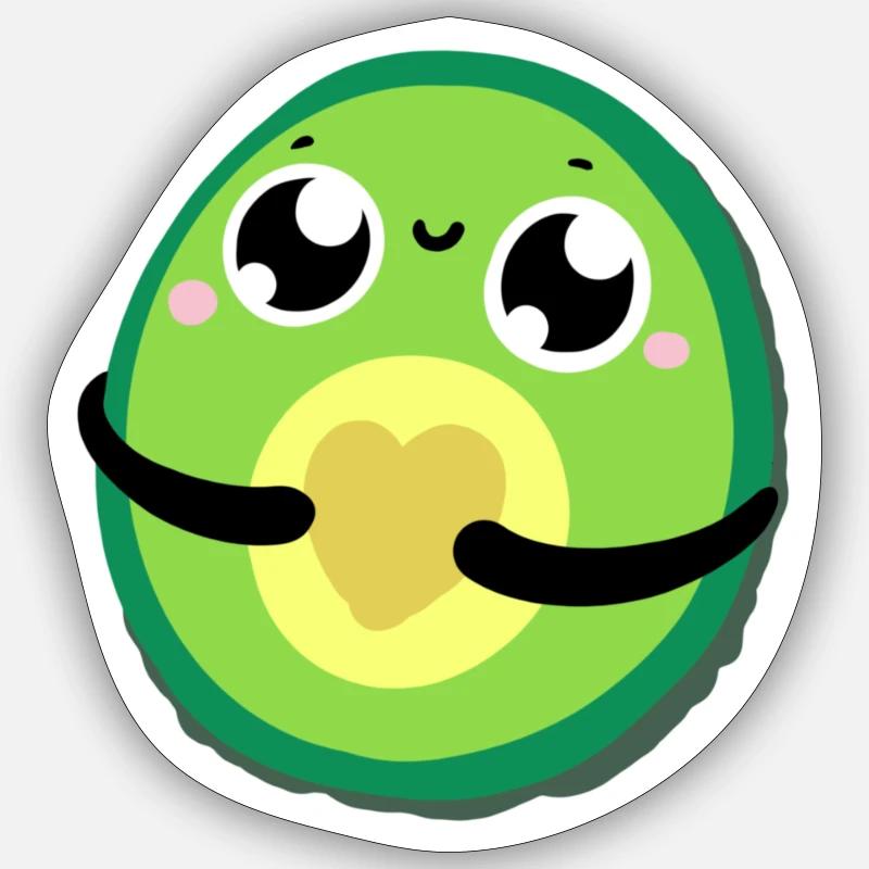 Cuqui Avocado - Sticker Größe S (10 x 10 cm) - Mattweiß