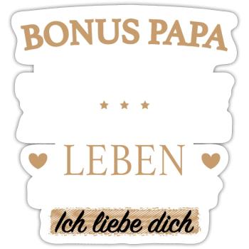 Bonus Papa Ich Liebe Dich Stiefvater Patchwork - Sticker Größe S (10 x 10 cm) - Mattweiß - Vorne