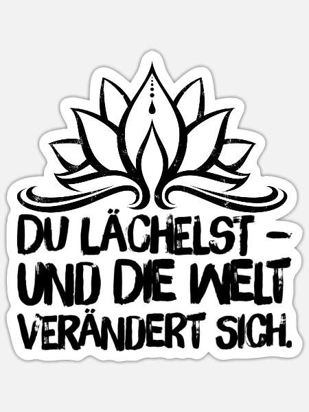 Yoga Meditation Spiritualität Lächeln Schwarz - Sticker Größe S (10 x 10 cm) - Mattweiß
