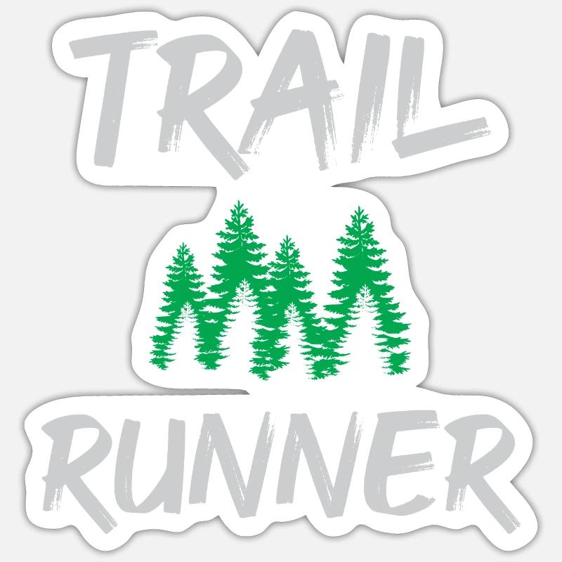 Trail Runner - Sticker Größe S (10 x 10 cm) - Mattweiß