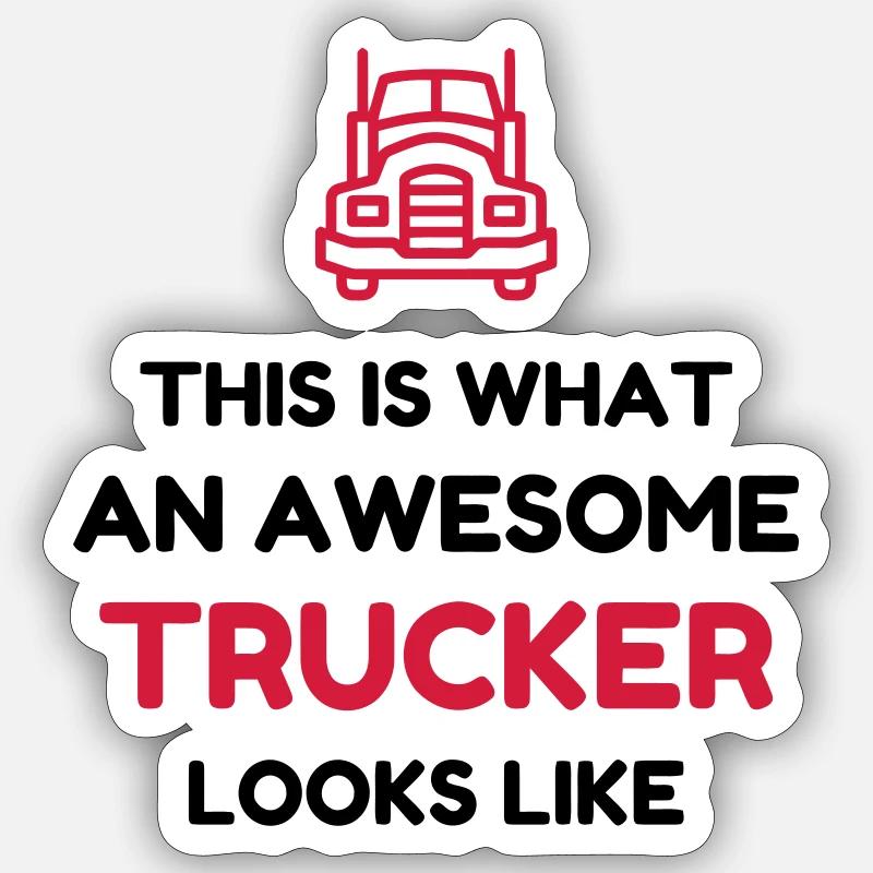 Routier / Chauffeur Poids-lourd / Camion / - Sticker taille S (10 x 10 cm) - blanc mat