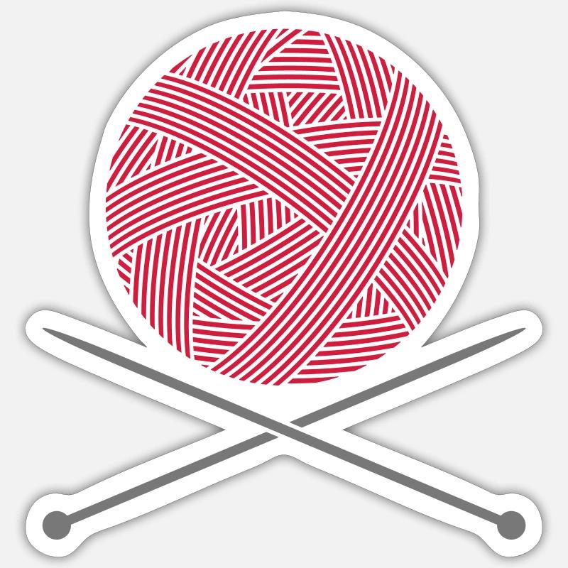 Knitting needle wool logo Sticker size S (10 x 10 cm)