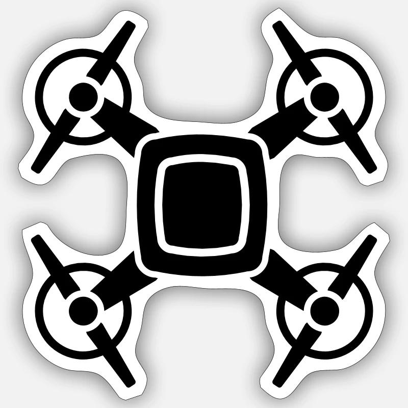 Drohne - Sticker Größe S (10 x 10 cm) - Mattweiß