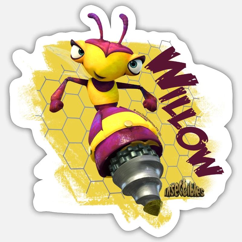 Insectible Wasp Willow Sticker size S (10 x 10 cm)