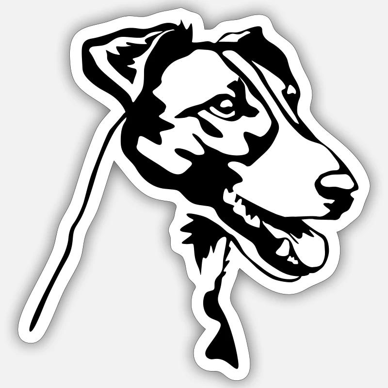 Tête de Fox Terrier - Sticker taille S (10 x 10 cm) - blanc mat