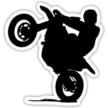 Supermoto - Supermotard - Sticker size S (10 x 10 cm) - white matte - Front