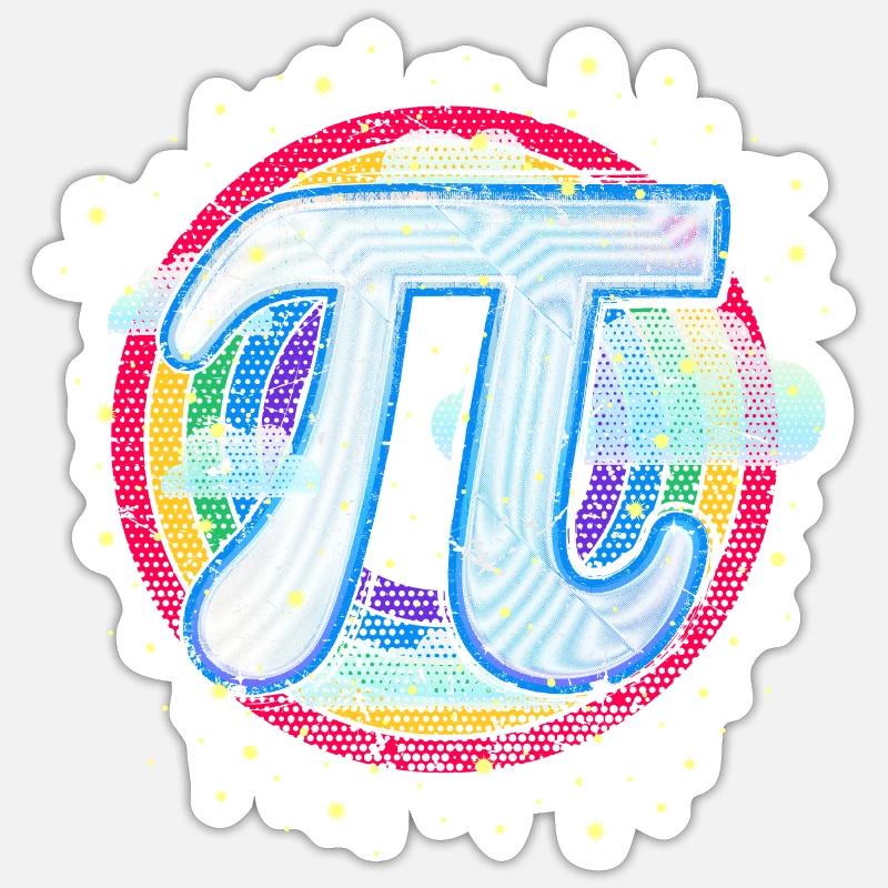 Pi (Regenbogen) - Sticker Größe S (10 x 10 cm) - Mattweiß