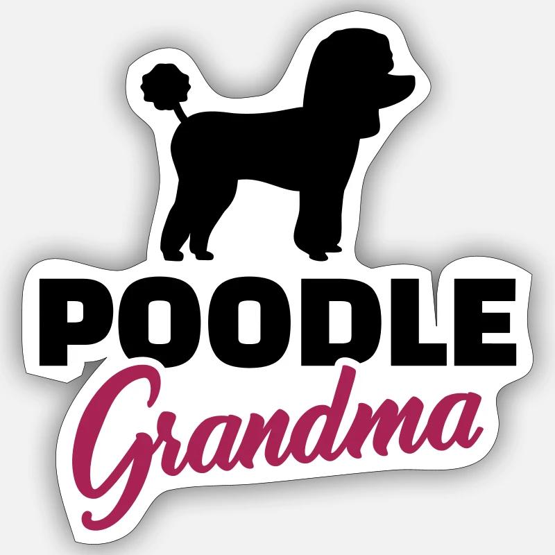 Caniche - Sticker taille S (10 x 10 cm) - blanc mat