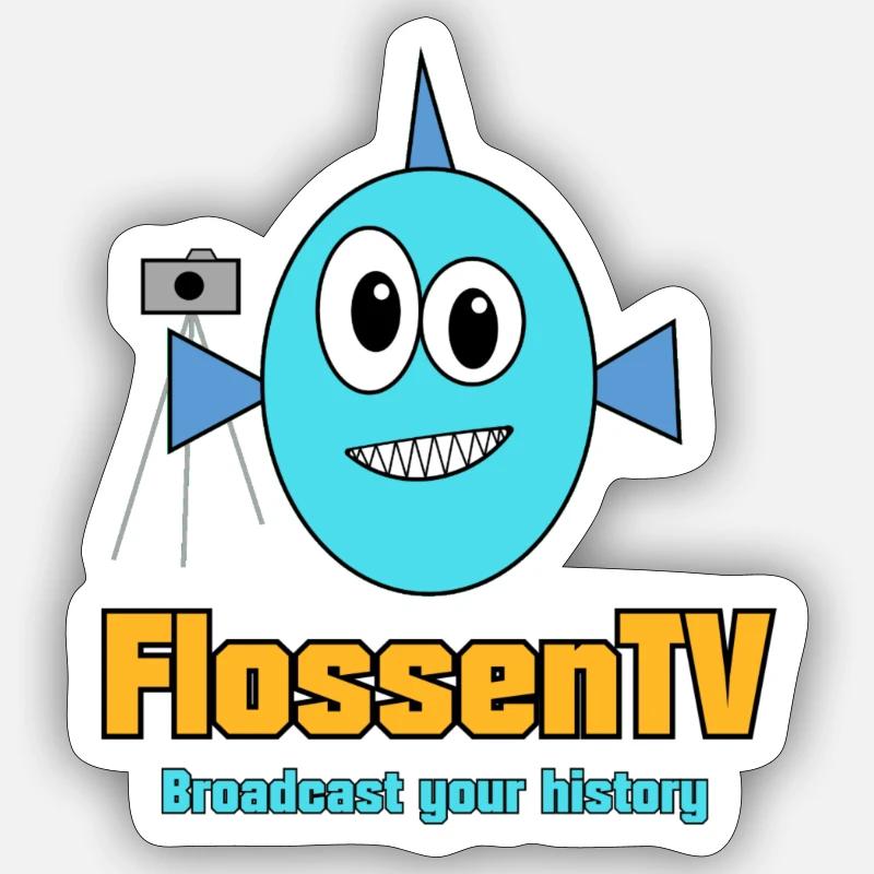 FinsTV - Sticker size S (10 x 10 cm) - white matte