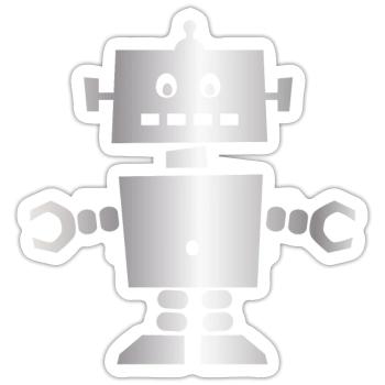 Roboter - Sticker Größe S (10 x 10 cm) - Mattweiß - Vorne