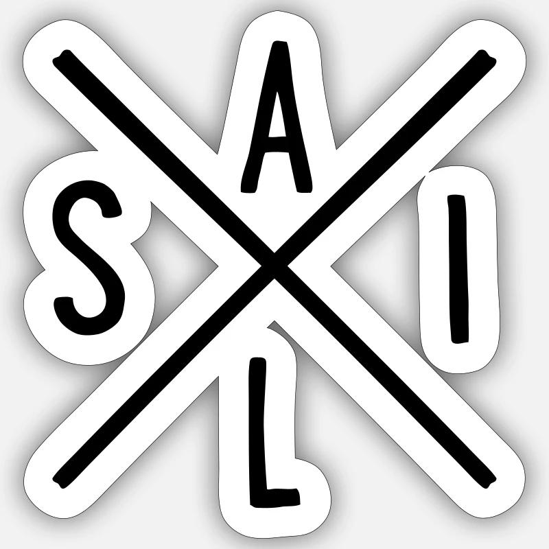 sailhipsterkreuz - Sticker taille S (10 x 10 cm) - blanc mat