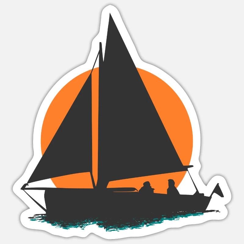Sailboat - Sticker size S (10 x 10 cm) - white matte