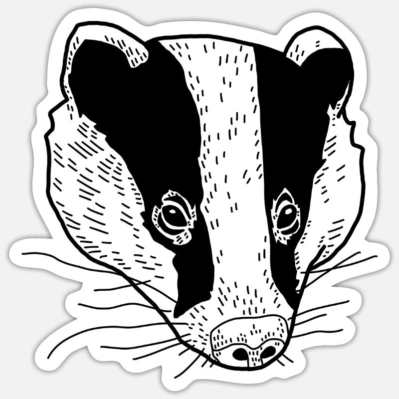 Dachs - Sticker Größe S (10 x 10 cm) - Mattweiß