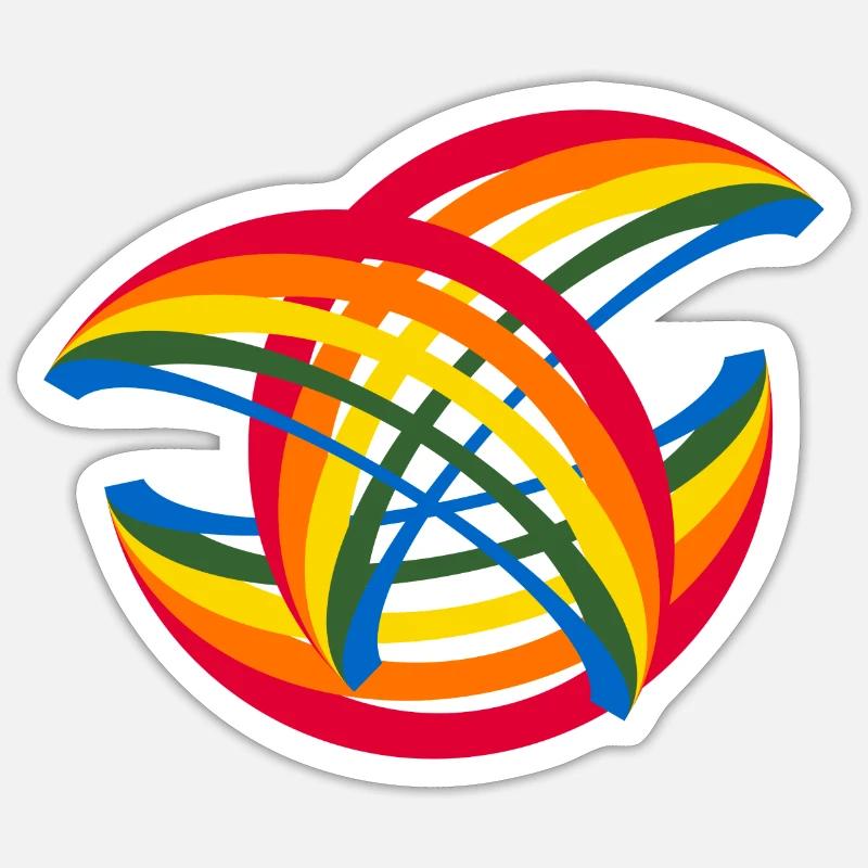 kreis regenbogen regenbogen - Sticker Größe S (10 x 10 cm) - Mattweiß
