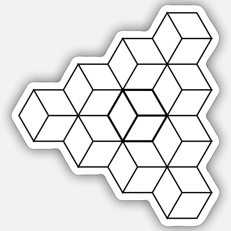 Triangle Cube Bold Sticker size S (10 x 10 cm)