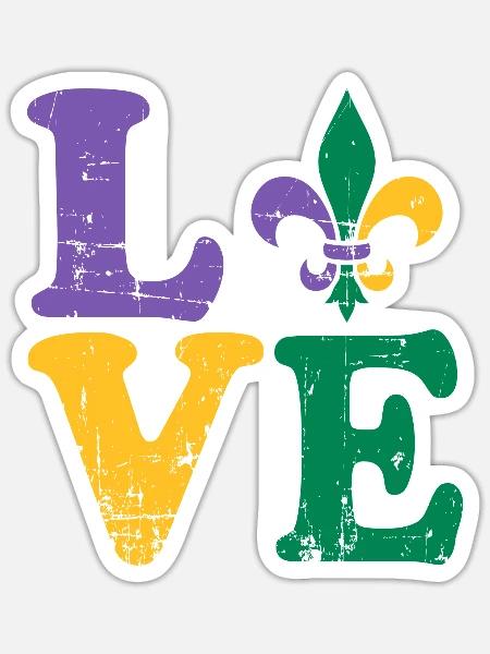 Mardi Gras - Sticker Größe S (10 x 10 cm) - Mattweiß