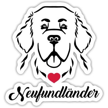 Terre-Neuve - Sticker taille S (10 x 10 cm) - blanc mat - Devant