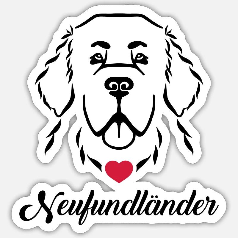 Terre-Neuve - Sticker taille S (10 x 10 cm) - blanc mat