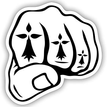 fist close ermine breton symbol - Sticker size S (10 x 10 cm) - white matte - Front
