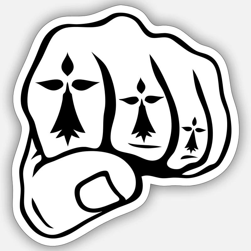 poing fermer hermine symbol breton - Sticker taille S (10 x 10 cm) - blanc mat