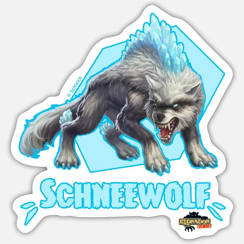 Schleich Eldrador Creatures Schneewolf Tassen Sticker Größe S (10 x 10 cm)