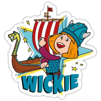 Vic le Viking Vikings - Sticker taille S (10 x 10 cm) - blanc mat - Devant