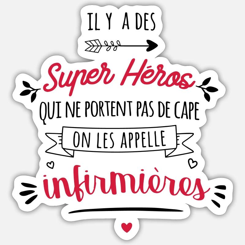 super hero nurse - Sticker size S (10 x 10 cm) - white matte