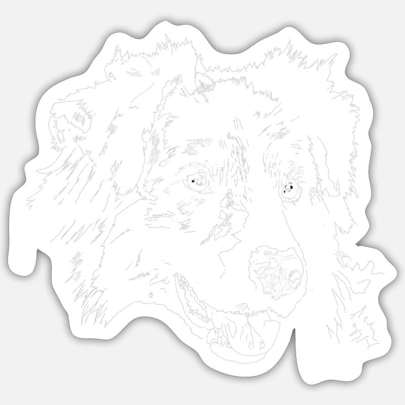Australian Shepherd - Sticker Größe S (10 x 10 cm) - Mattweiß