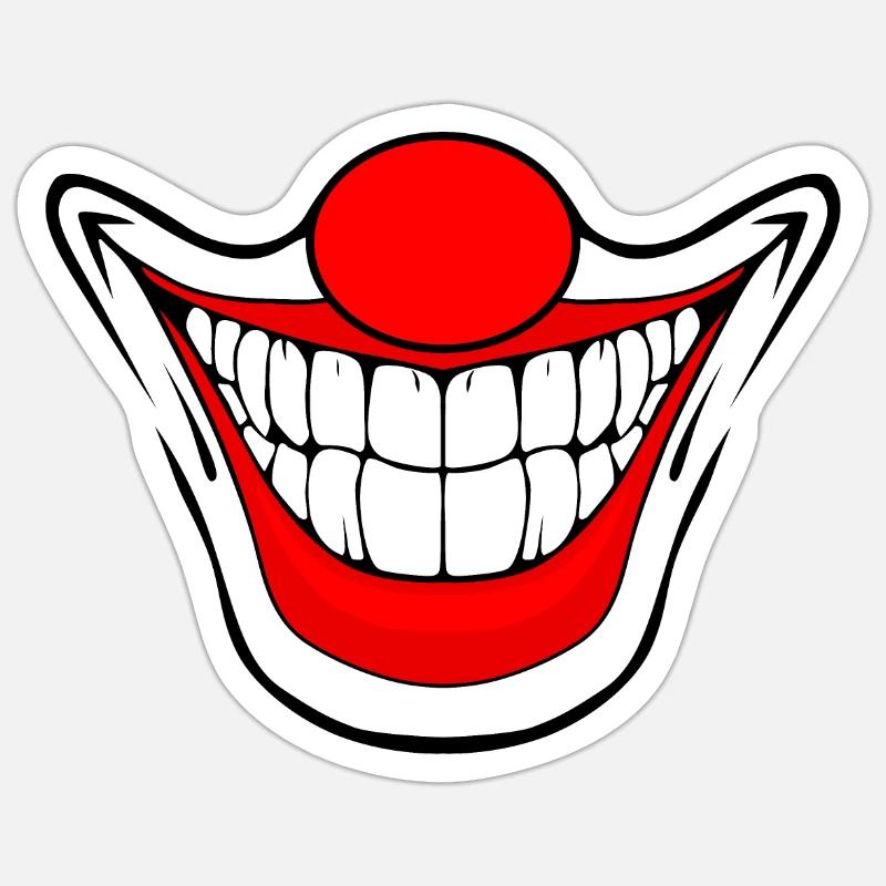 Smileyface, evil horror clown psycho killer clown Sticker size S (10 x 10 cm)
