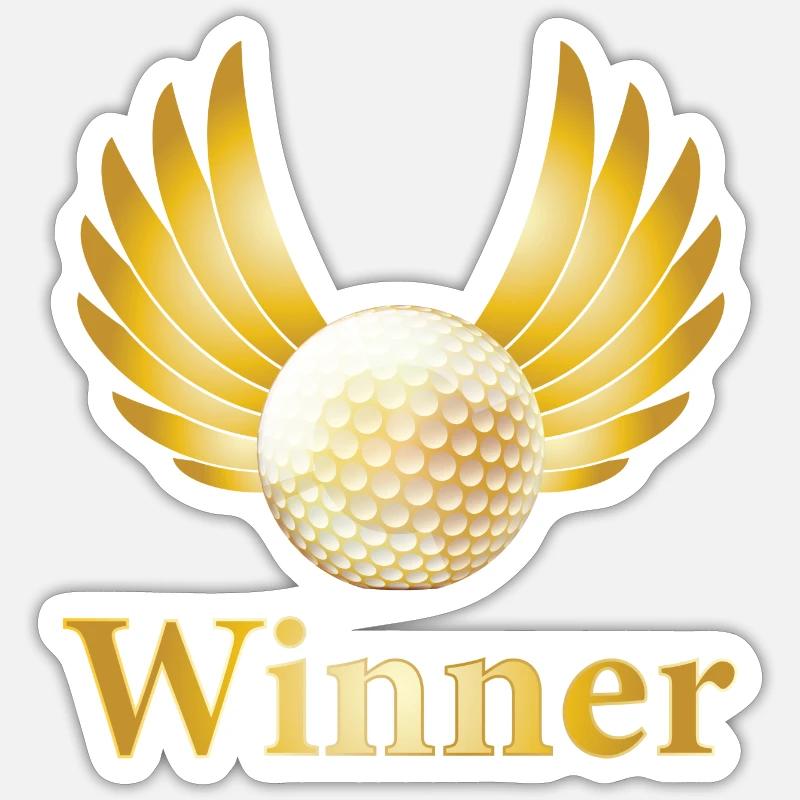 Golf Sieger Golfball Platz Geschenk Trophäe Sport Sticker Größe S (10 x 10 cm)