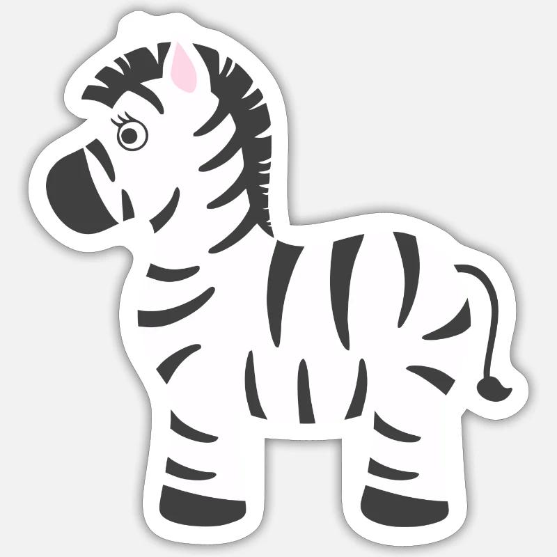 Zebra - Sticker Größe S (10 x 10 cm) - Mattweiß