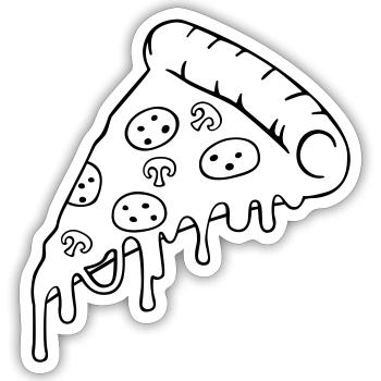 Pizza slice - Sticker size S (10 x 10 cm) - white matte - Front