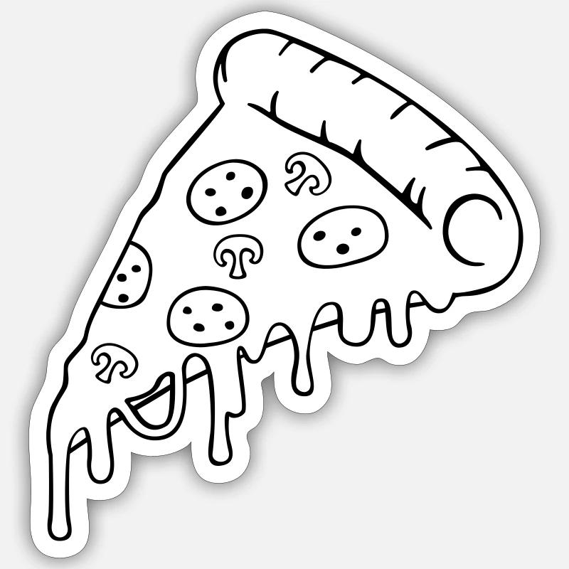 Pizzastück - Sticker Größe S (10 x 10 cm) - Mattweiß