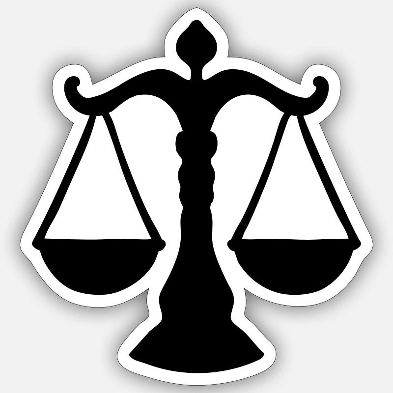 libra / justice sign - Sticker Größe S (10 x 10 cm) - Mattweiß