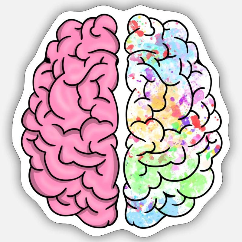 CERVEAU CRÉATIF - Sticker taille S (10 x 10 cm) - blanc mat