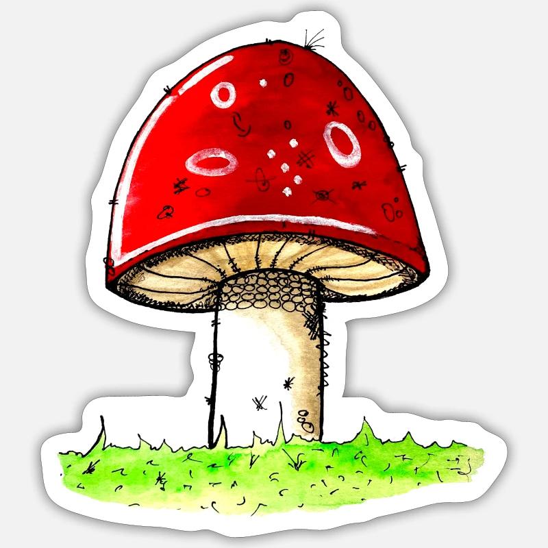 Mushroom - toadstool lucky guy lucky charm Sticker size S (10 x 10 cm)