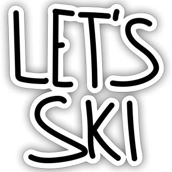 Let's Ski - Sticker Größe S (10 x 10 cm) - Mattweiß - Vorne
