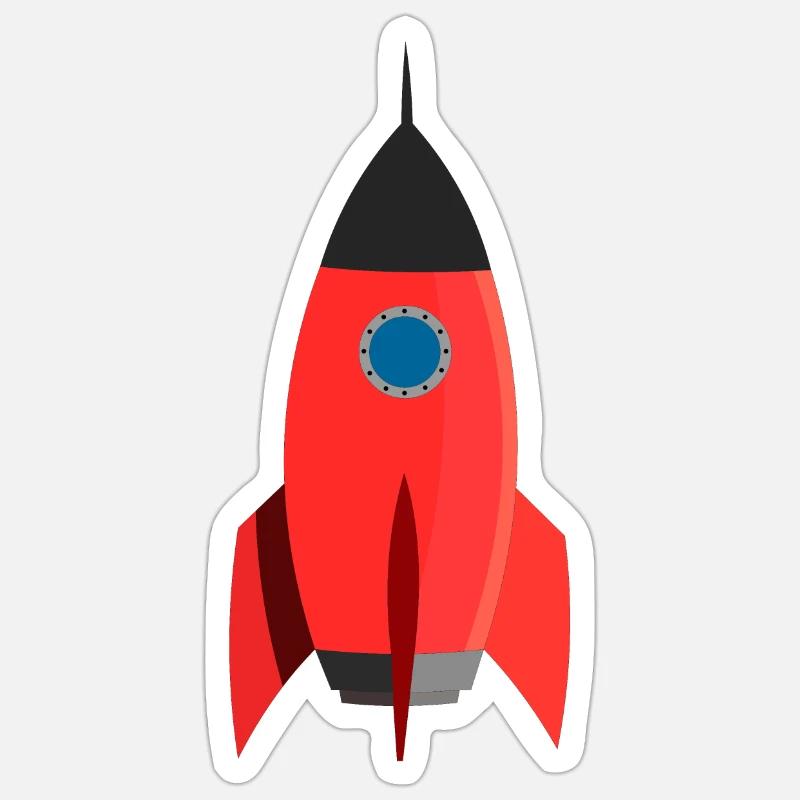 Red Rocket - Sticker size S (10 x 10 cm) - white matte