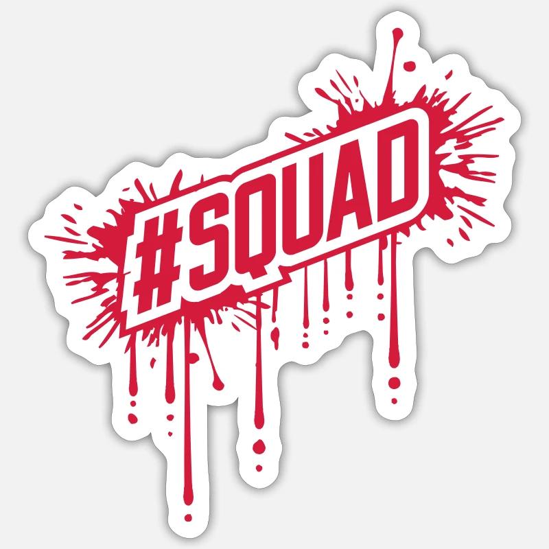 Gouttes de sang SQUAD - Sticker taille S (10 x 10 cm) - blanc mat